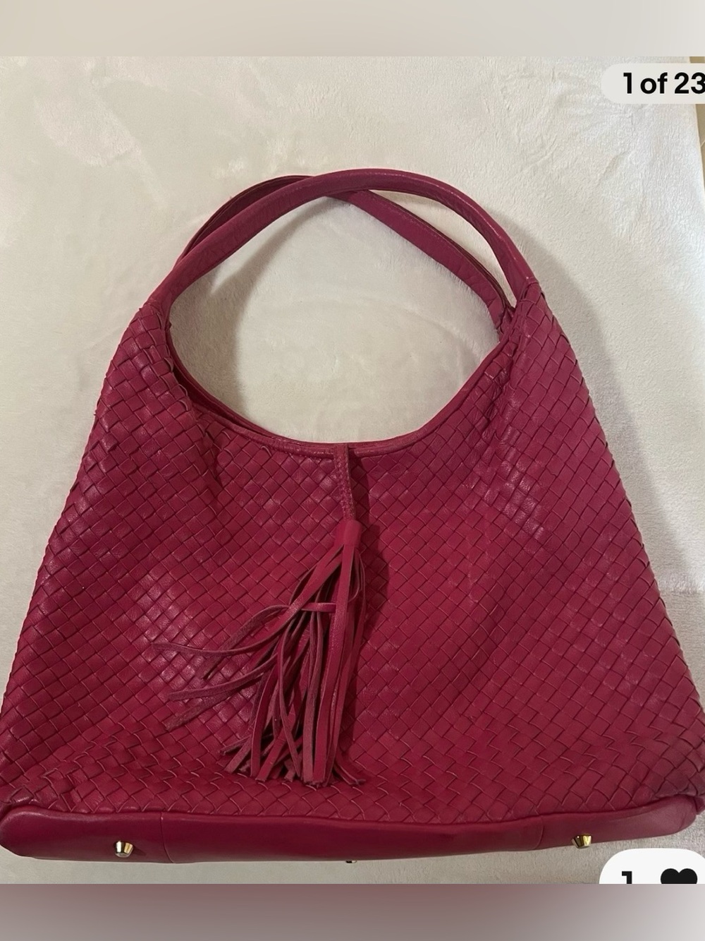 🩷 LALO LARGE Pink HAND Woven
NAPA LEATHER HANDBAG /
Vintage🩷